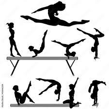 female gymnast silhouette balance beam