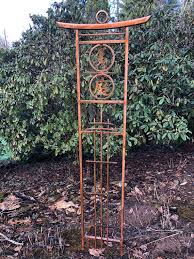 Metal Garden Trellis With Japanese