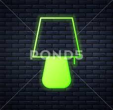 Glowing Neon Table Lamp Icon Isolated