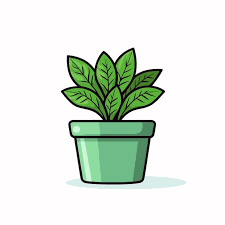 Modern Plant Pot Outline Vector