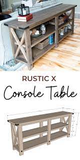 Rustic X Console Table Ana White