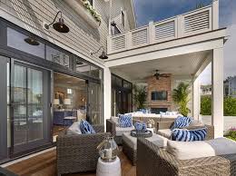 Covered Patio With Red Brick Fireplace