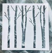 Birch Trees Stencil Reusable Trees