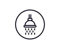 Single Line Icon Of Shower On Isolated