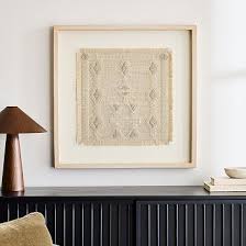 Framed Neutral Textile Wall Art West Elm