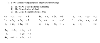 Solved 1 Solve The Following System Of