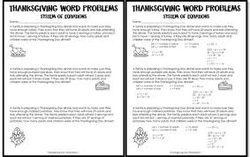 Thanksgiving Word Problems Soe Set 1
