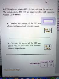 Solved Uv B Radiation Is In The 285