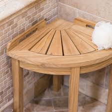 Belham Living Teak Corner Shower Stool