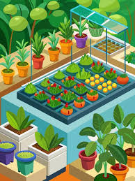 Hydroponic Vegetable Garden Vector