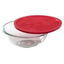 4 Quart Mixing Bowl With Red Lid Pyrex