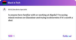 Familiar With Or Working At Algolia