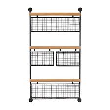 Hanging Baskets Metal Wall Shelf 041485
