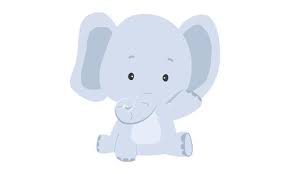 Baby Boy Elephant Clipart Simple Cute