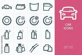 Car Mats Isolated Vector Icons