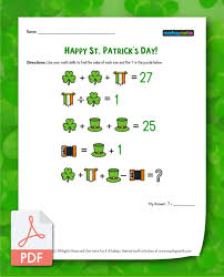 St Patricks Day Math Activities For