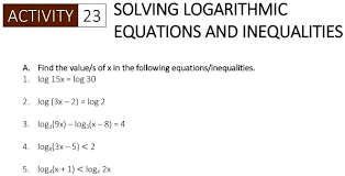 Solving Logarithmic Equations