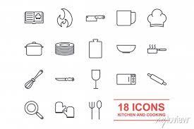 Set Kitchen And Cooking Icon Template