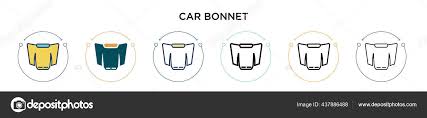 Car Bonnet Icon Filled Thin Line