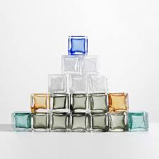 Decorative Glass Block White Blue