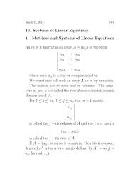 Linear Equations 1 Matrices And Systems