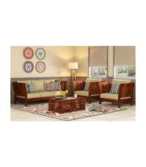 Earthen Teakwood Wooden Sofa 3 1 1 Set