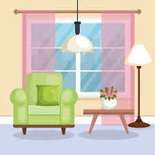 Premium Vector Living Room Scene Icon