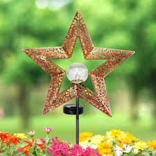 Exhart Solar Filigree Star With Glass
