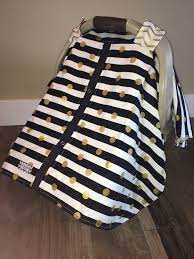 Carseat Canopy Black And Gold Car