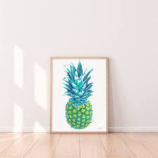 Pineapple Painting Tropical Fruit Wall