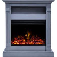Electric Fireplace In Slate Blue