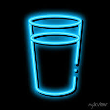 Glass Of Milk Neon Light Sign Vector