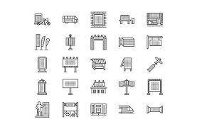 Outdoor Advertising Line Icons Line