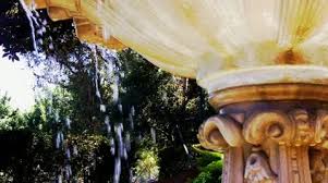 Victorian Era Water Fountain In Garden