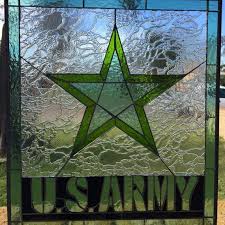 Us Army Stained Glass Window Panel