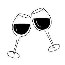 Black And White Two Glasses With Wine Icon