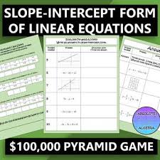 Slope Intercept Linear Equations