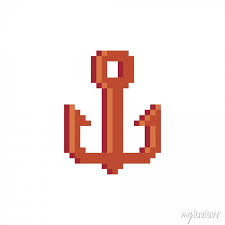 Nautical Anchor Pixel Art Icon Ship
