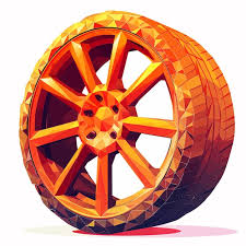 Drawing Of A Tire That Has Orange Rims