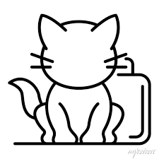 Cute Cat Icon Outline Cute Cat Vector