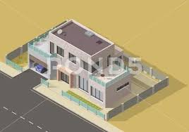 Bungalow Villa Or Mansion Isometric