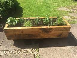 Garden Planter Wooden Herb Box Herb