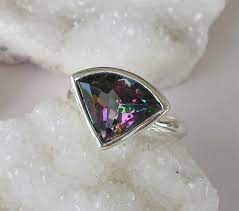 Mystic Topaz Ring Unique Gemstone Ring
