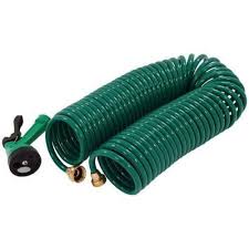 50ft Coil Hose With Brass Fittings And