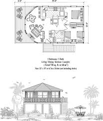 Stilt Piling House Plan 2 Bedrooms