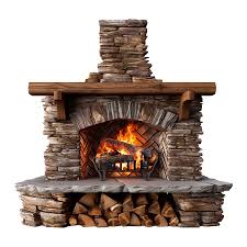 Ai Generated Outdoor Fireplace Isolated