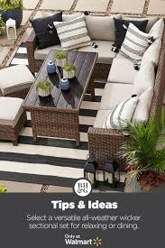 Outdoor Wicker Sectional Dining Set