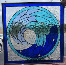 Cresting Wave Stained Glass Window