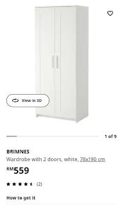 Ikea Wardobe White Brimnes With Mirror