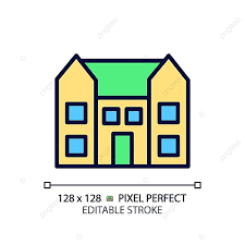 Mansion Pixel Perfect Rgb Color Icon